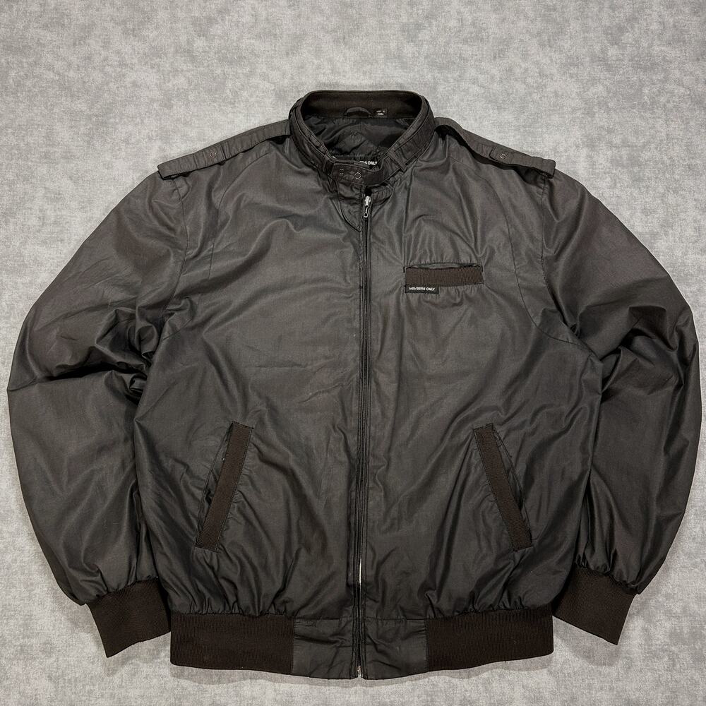 Vintage 90s Members Only by Europe Craft Racer Jacket Mens XLT Black Bomber